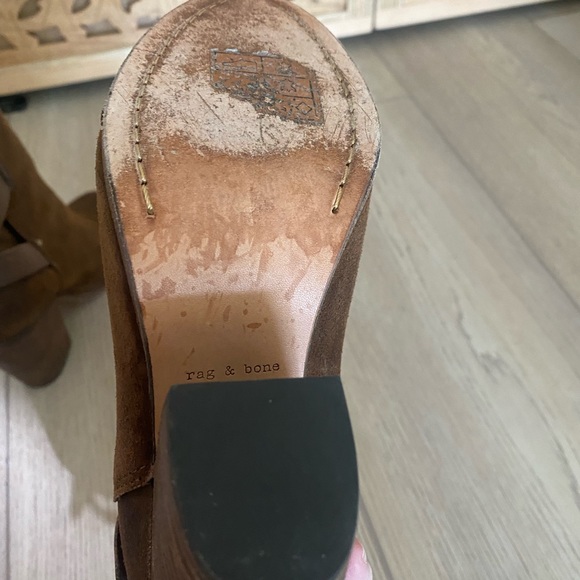 Rag & Bone brown suede booties.  Leather wrap detail.  Size 37 - Picture 4 of 8